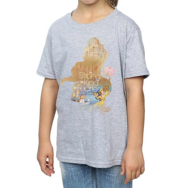 Beauty And The Beast Flickor Belle Silhuett Bomull T-shirt 7-8 Sports Grey 7-8 Years