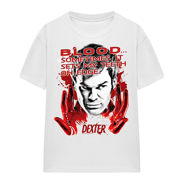 Dexter Unisex Vuxen Blod T-Shirt L Vit White L