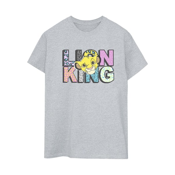 Disney Dam/Damer The Lion King Mönsterlogotyp Bomull Pojkvän Sports Grey L