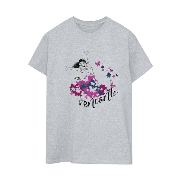 Disney Dam/Kvinnor Encanto Mirabel Blommig Bomull Pojkvän T- Sports Grey L
