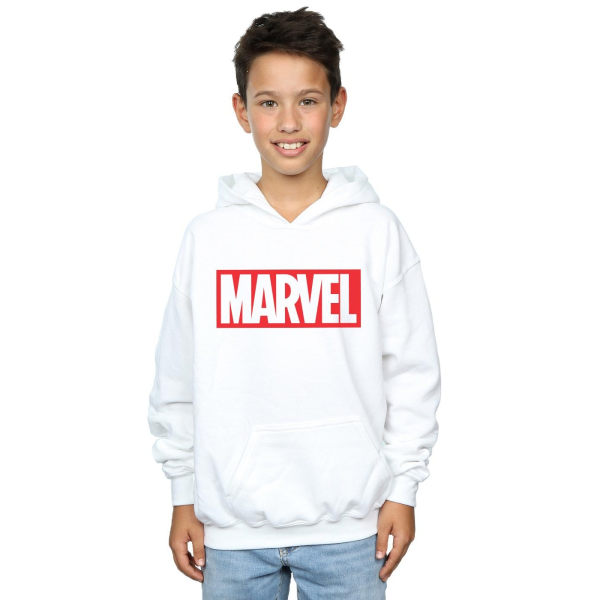 Marvel Comics Boys Classic Logo Hoodie 7-8 Years White White 7-8 Years