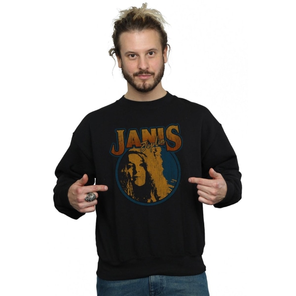 Janis Joplin Herr Distressed Circle Sweatshirt S Svart Black S
