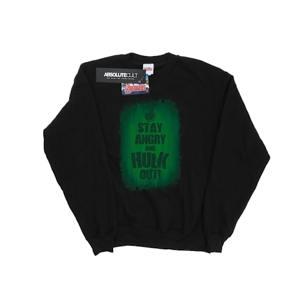 Marvel Boys Hulk Stay Angry Sweatshirt 12-13 år Svart Black 12-13 Years