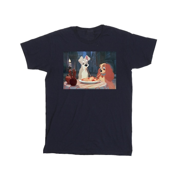 Disney Girls Lady And The Tramp Spaghetti Foto Bomull T-Shirt Navy Blue 5-6 Years