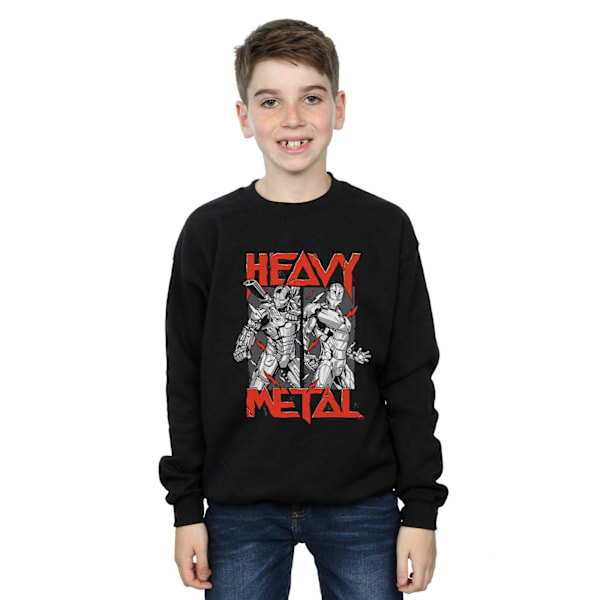 Marvel Boys Iron Man Heavy Metal Sweatshirt 7-8 år Svart Black 7-8 Years