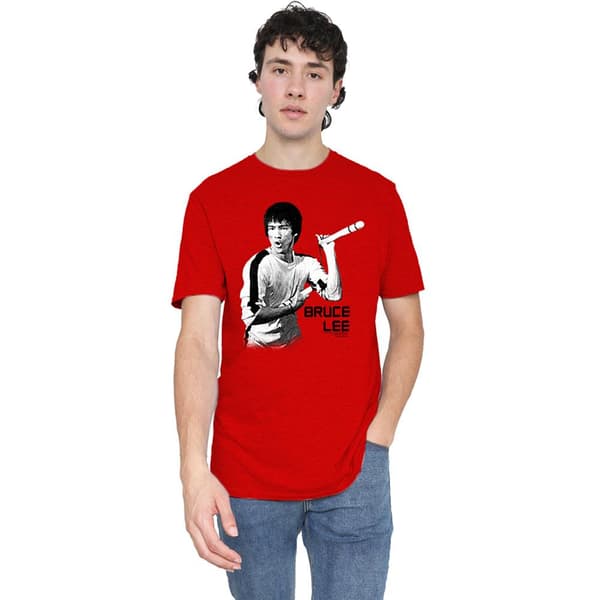 Bruce Lee Herr Nunchucks T-shirt M Röd Red M