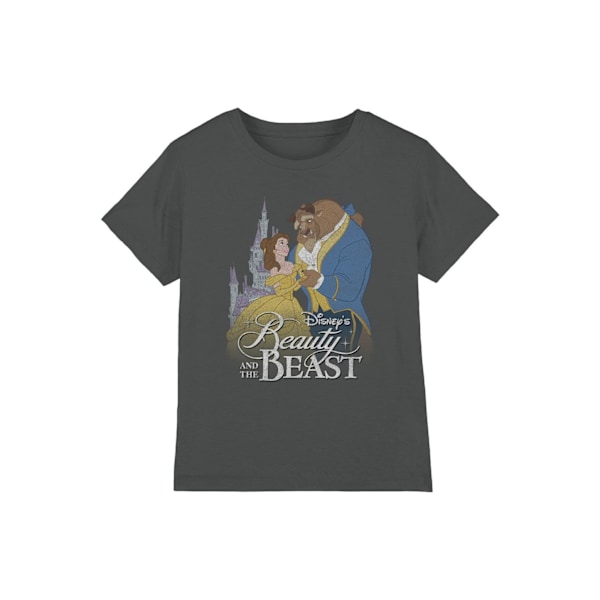 Skönheten och Odjuret Barn/Kids Belle Odjuret Slott T-Shirt Charcoal 9-10 Years