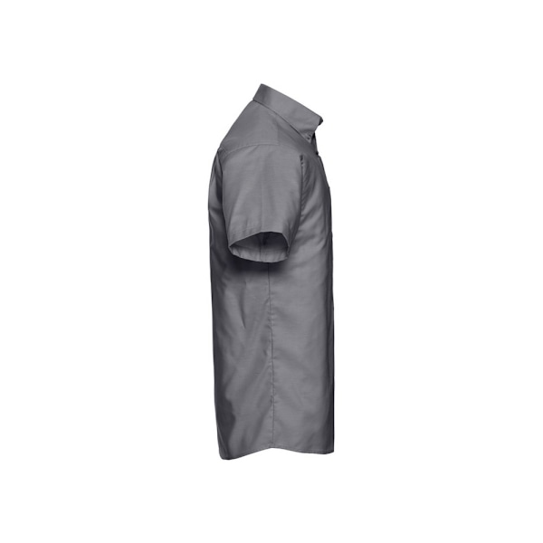 Russell Collection Herr Oxford Easy-Care Kortärmad Skjorta 16 Silver 16in