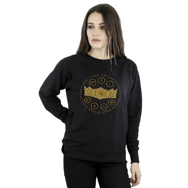 Game Of Thrones: House Of The Dragon Dam/Kvinnors Guds Kungar Eld Och Blod Sweatshirt XXL Svart Black XXL