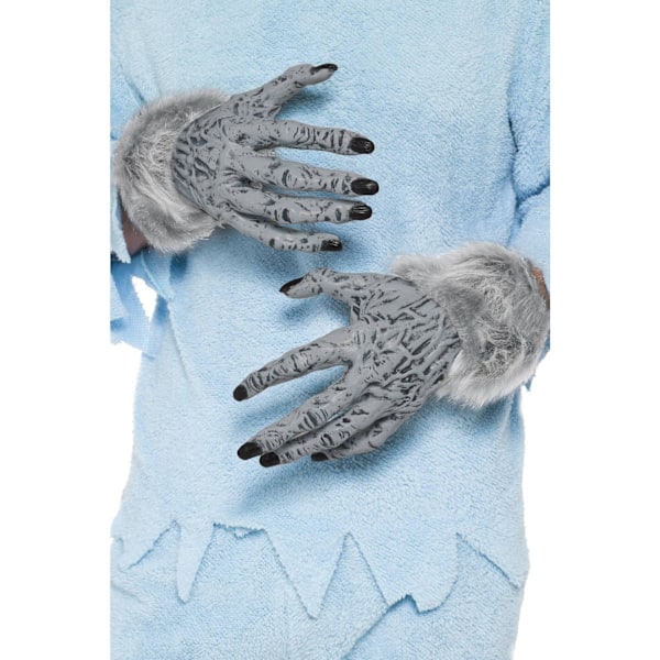 Smiffys Unisex Vuxen Varulv Fuskpäls Halloween Kostymhandskar Grey One Size