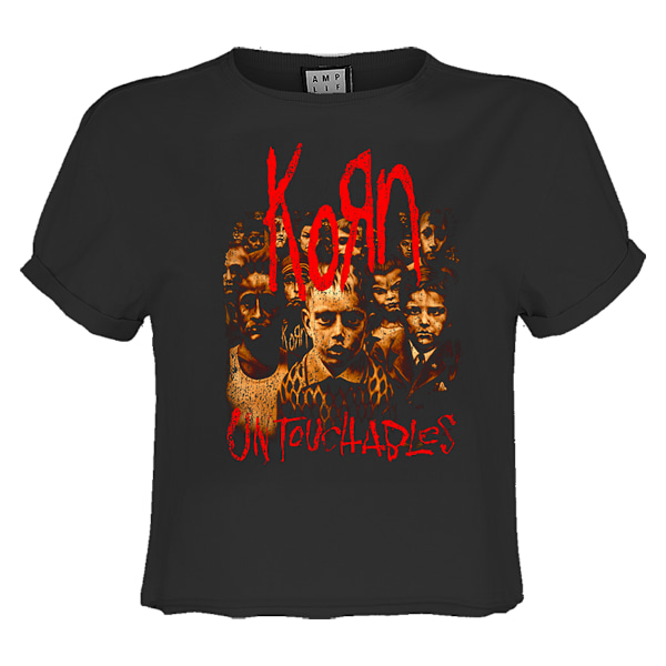 Amplified Dam/Kvinna Untouchables Korn Crop Top M Kol Charcoal M