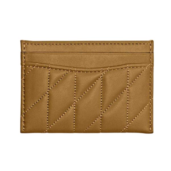 Coach Quilted Leather Card Holder One Size Olive Olive One Size