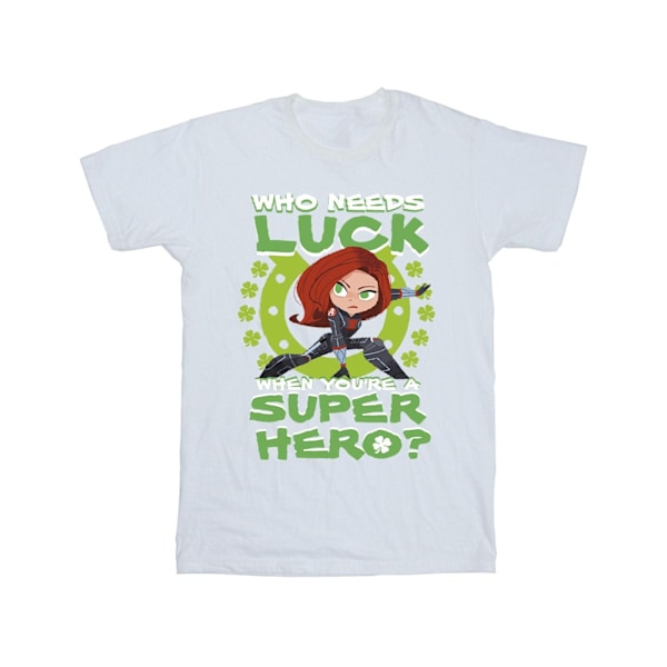 Marvel Boys St Patrick's Day Black Widow Luck T-Shirt 7-8 år White 7-8 Years