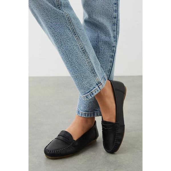 Good For The Sole Dam/Kvinnor Nessa Läder Loafers 7 UK Svart Black 7 UK