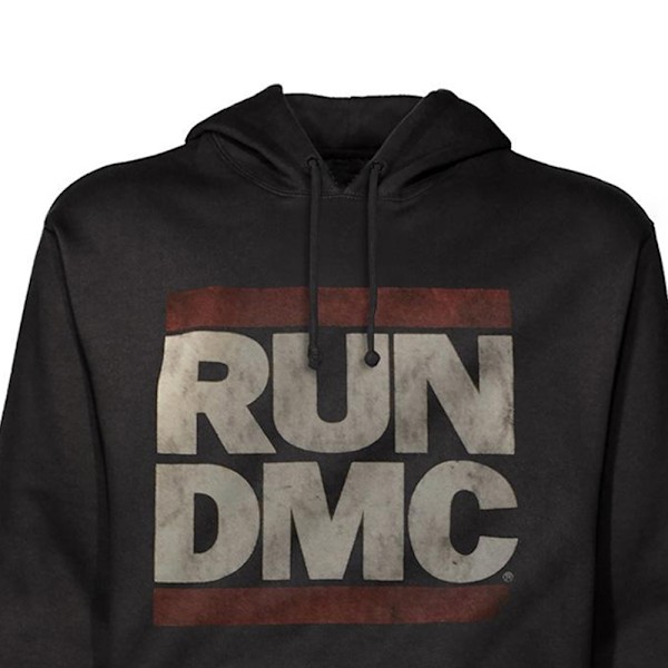 Run DMC Unisex Vuxen Logo Pullover Hoodie S Svart Black S