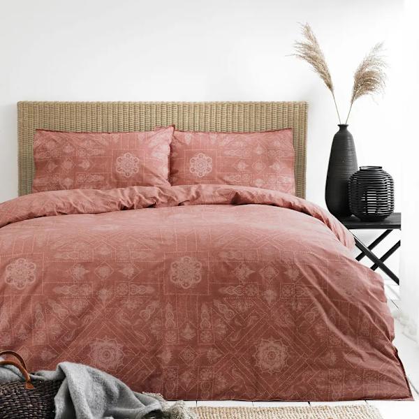 The Linen Yard Bohemian Påslakan Set Superking Röd Red Superking