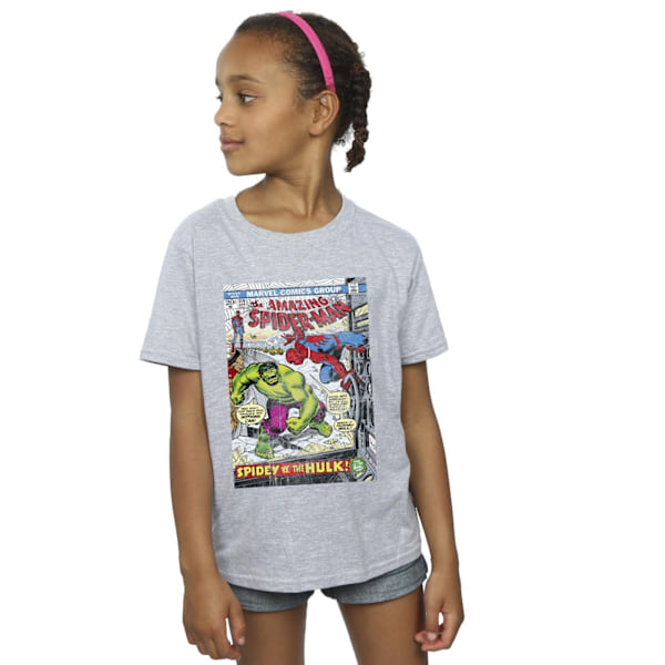 Marvel Girls Spider-Man VS Hulk Cover Bomull T-shirt 5-6 år Sports Grey 5-6 Years