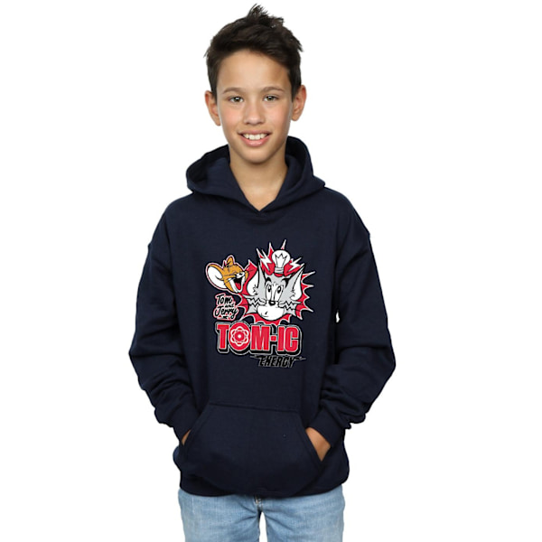 Tom And Jerry Boys Tomic Energy Hoodie 5-6 år Marinblå Navy Blue 5-6 Years
