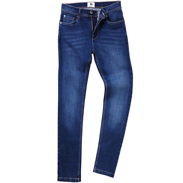 AWDis So Denim Herr Max Slim Jeans 36L Mörkblå Tvätt Dark Blue Wash 36L