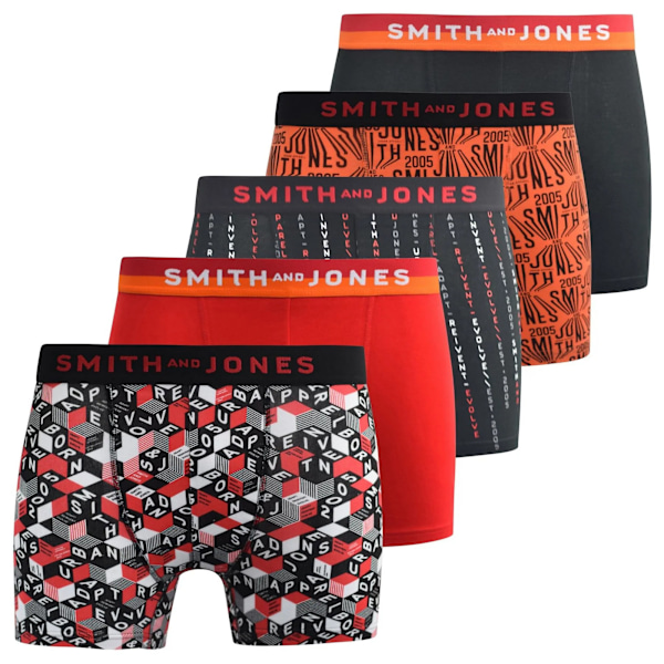 Smith & Jones Herr Brevin Boxer Shorts (5-pack) L Flerfärgad Multicoloured L