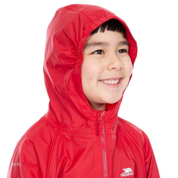 Trespass Barn/Kids Button Regnställ 2-3 År Röd Red 2-3 Years