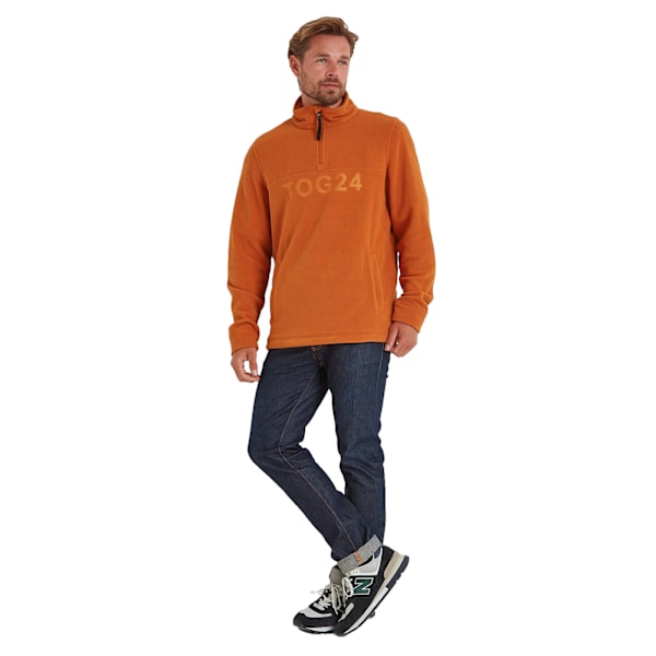 TOG24 Herr Brandon Zip Neck Fleece Top S Mörkt Orange Dark Orange S