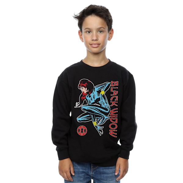 Marvel Boys Black Widow In Action Sweatshirt 12-13 År Svart Black 12-13 Years