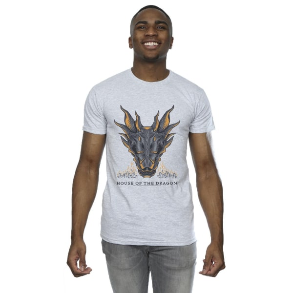 Game Of Thrones: House Of The Dragon T-shirt med drakflammor för män Sports Grey 4XL