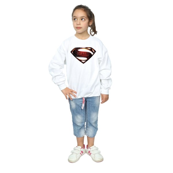 DC Comics Girls Justice League Movie Superman Emblem Sweatshirt White 5-6 Years