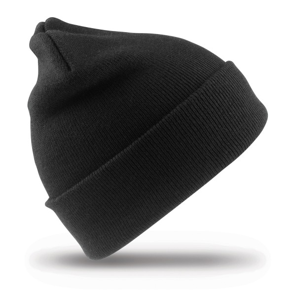 Resultat Äkta Återvunnen Woolly Ski Hat One Size Svart Black One Size
