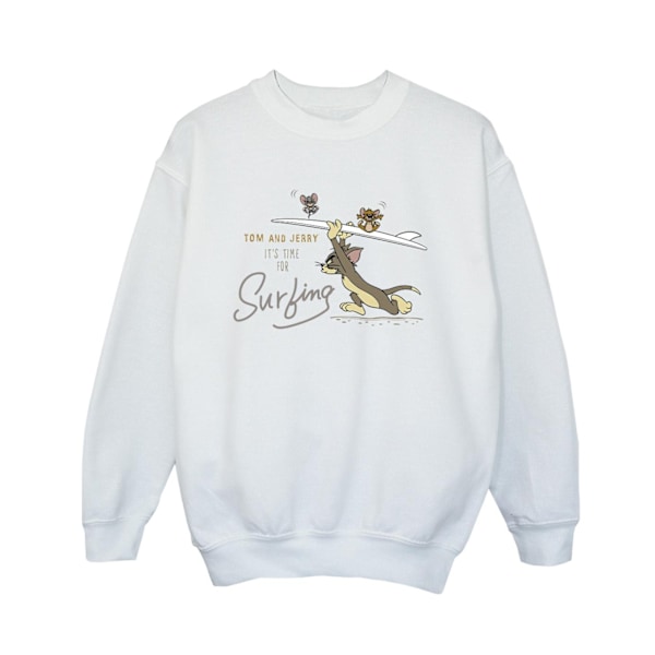 Tom Och Jerry Pojkar Det Är Dags För Surfing Sweatshirt 7-8 År W White 7-8 Years