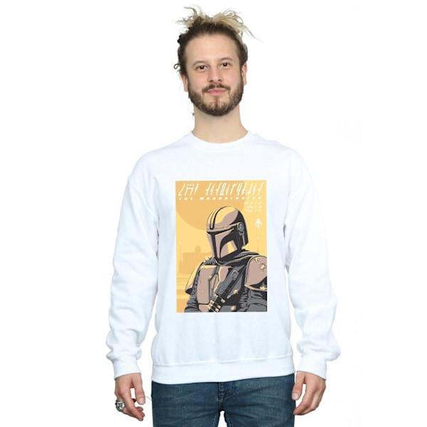 Star Wars Herr The Mandalorian Art Poster Sweatshirt XL Vit White XL