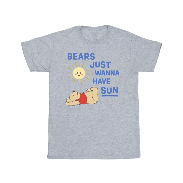 Disney Boys Winnie The Pooh Bears Just Wanna Have Sun T-Shirt 5 Sports Grey 5-6 Years