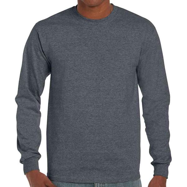 Gildan Unisex Vuxen Ultra Plain Bomull Långärmad T-shirt 5XL Dark Heather 5XL