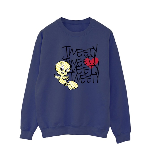 Looney Tunes Tweety Love Heart Sweatshirt S Marinblå Navy Blue S