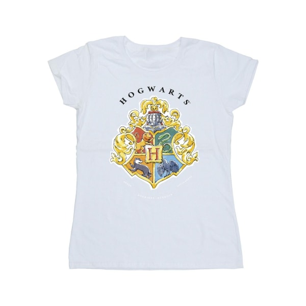 Harry Potter Dam/Dam Hogwarts skolemblem Bomull T-Shir White L