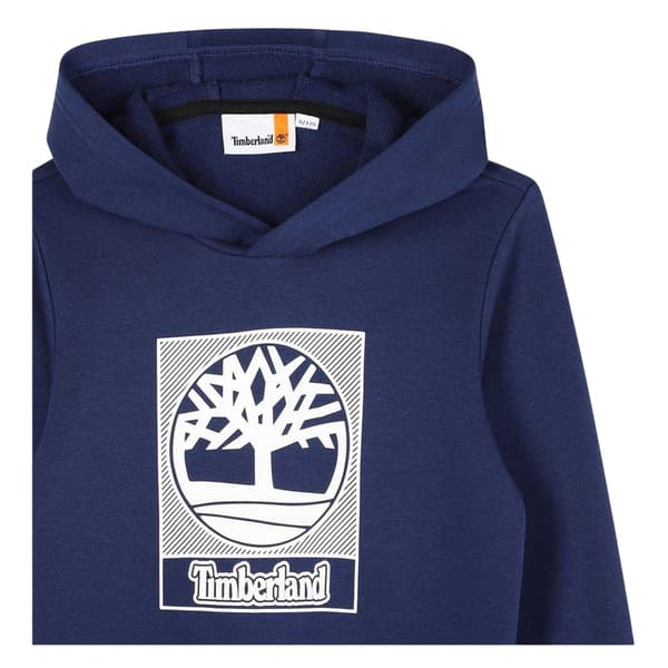 Timberland Barn Box Logo Hoodie 10 år Blå Blue 10 Years
