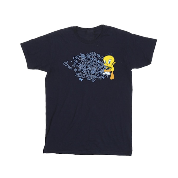 Looney Tunes Boys ACME Doodles Tweety T-shirt 7-8 år Marinblå Navy Blue 7-8 Years