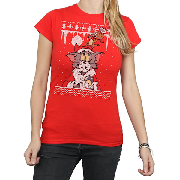 Tom And Jerry Dam/Damjul Jul Fair Isle Bomull T-shirt Red S