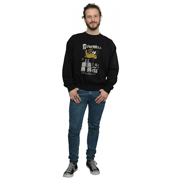 Looney Tunes Mens Daffy Duck Kikare Tröja M Svart Black M