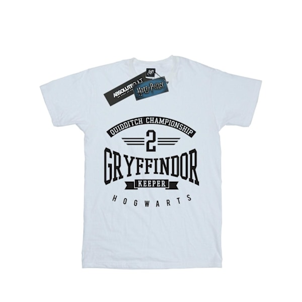 Harry Potter T-shirt i bomull för flickor, Gryffindor Keeper, 7-8 år, vit White 7-8 Years