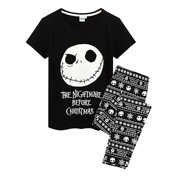 Nightmare Before Christmas Pojkar Jack Skellington Lång Pyjamas Set White/Black 9-10 Years