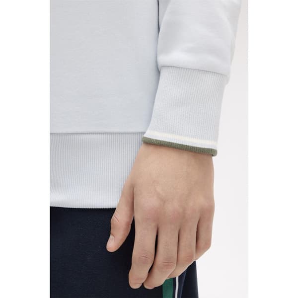 Fred Perry Herr Logotyp Half Zip Tröja XXL Dämpad Blå Dusky Blue XXL
