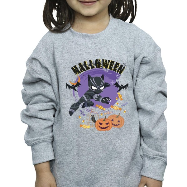 Marvel Girls Black Panther Halloween Sweatshirt 7-8 år Sport Sports Grey 7-8 Years