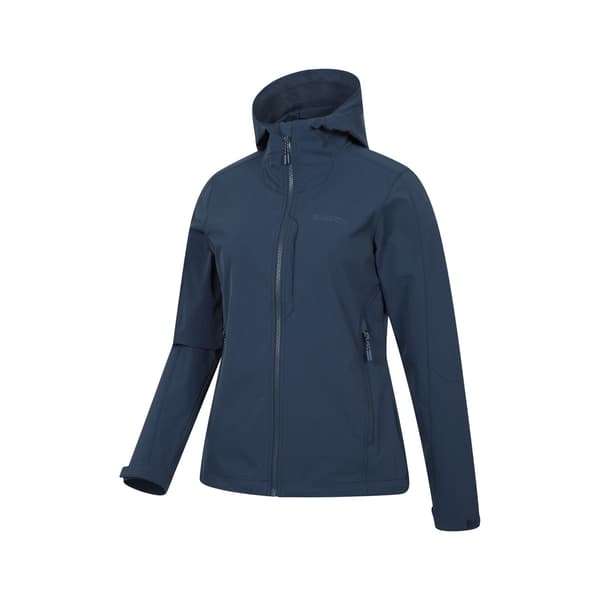 Mountain Warehouse Dam/Dam Retreat Packbar Soft Shell Jacka Navy 10 UK