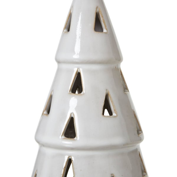 Hill Interiors Keramisk Träd Utskuren LED Juldekoration På White One Size