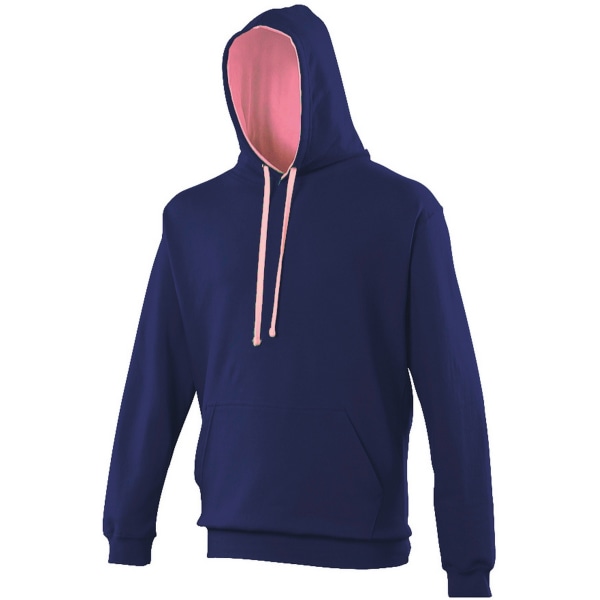 Awdis Varsity Hooded Sweatshirt / Hoodie 2XL Oxford Navy / Cand Oxford Navy / Candyfloss Pink 2XL
