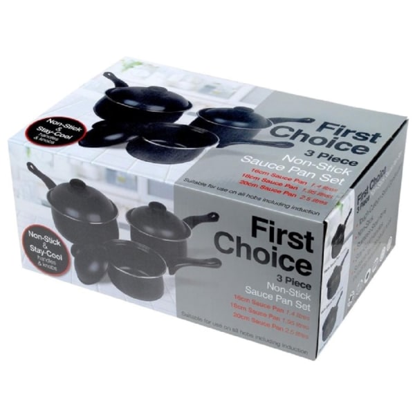Pendeford First Choice Non-Stick set (3 delar) One Si Black One Size