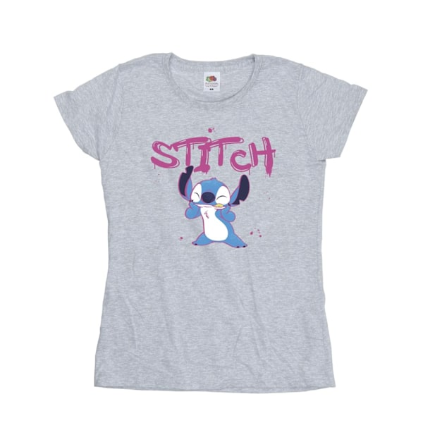 Disney Dam/Kvinnor Lilo Och Stitch Graffiti Bomull T-shirt L Sports Grey L