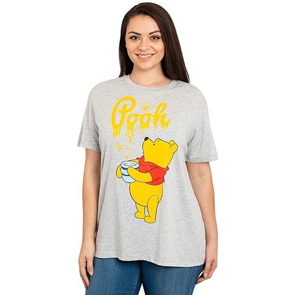 Winnie the Pooh Damtröja med motiv för kvinnor/damer, storlek M, gråmelerad Heather Grey M